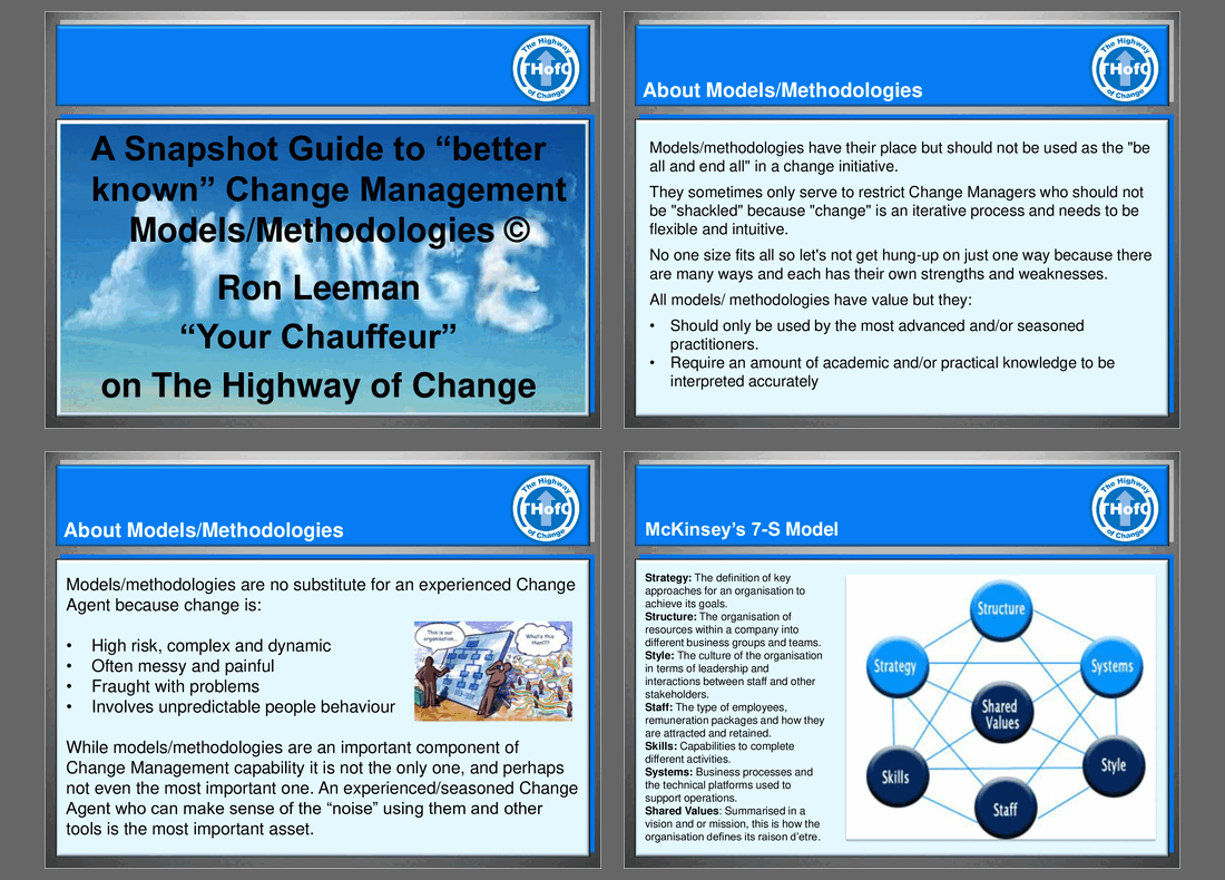 Snapshot Guide to Better Known Change Management Models/Methodologies