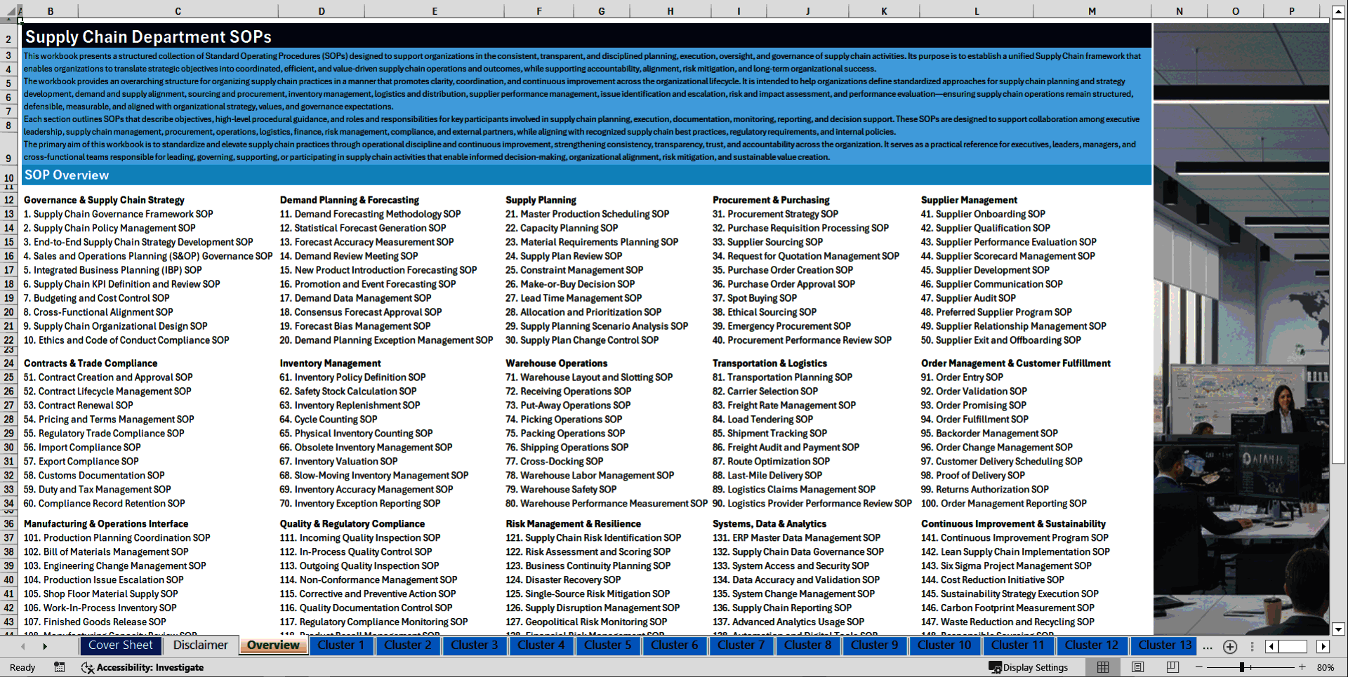 100+ Supply Chain Department SOPs (Excel template (XLSX)) Preview Image