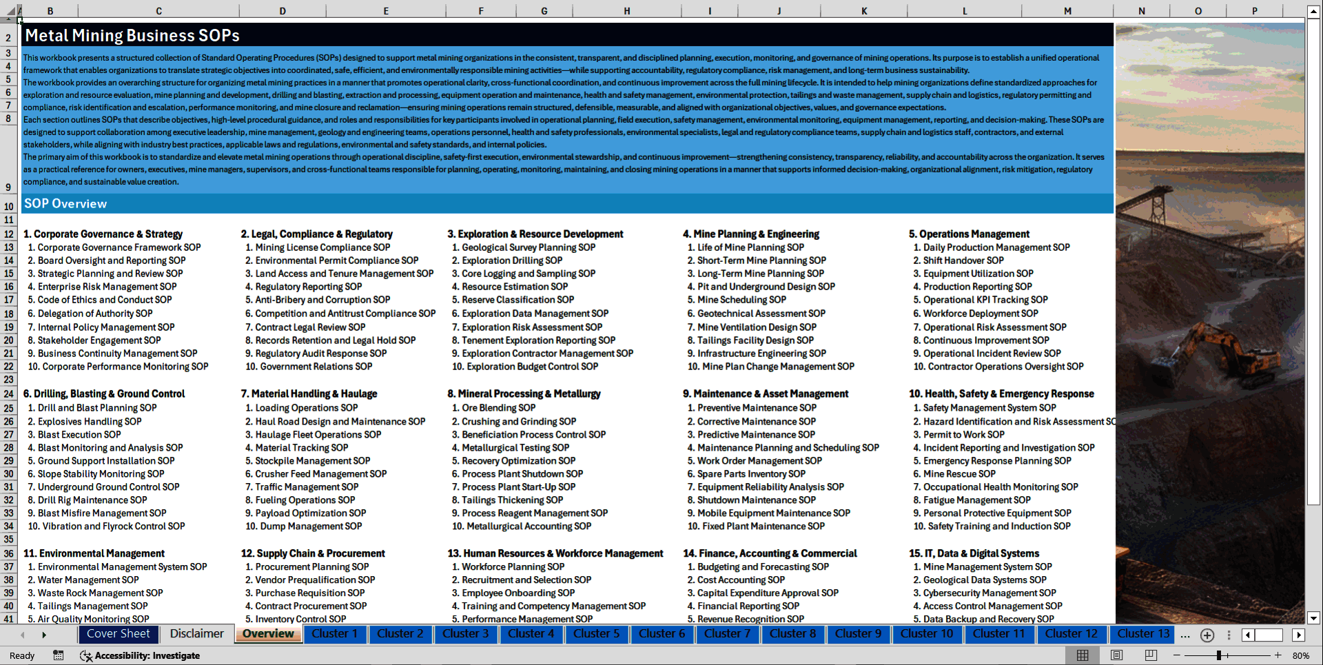 100+ Metal Mining Business SOPs (Excel template (XLSX)) Preview Image