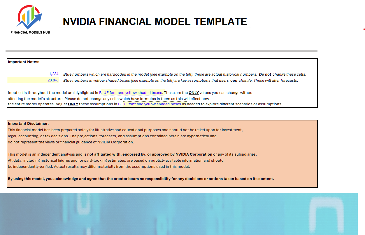 NVIDIA Financial Model (Excel template (XLSX)) Preview Image