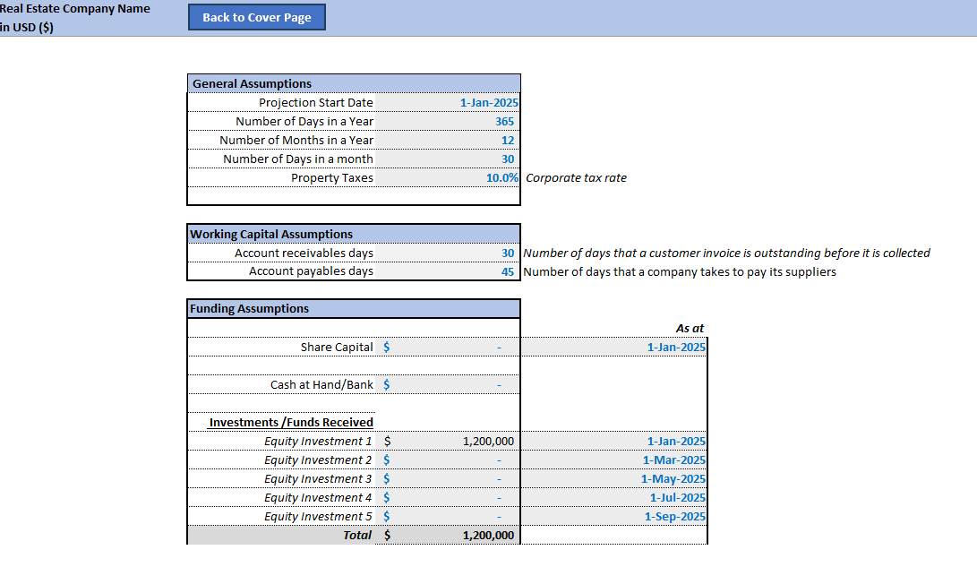 Industrial Real Estate Financial Model (Excel template (XLSX)) Preview Image