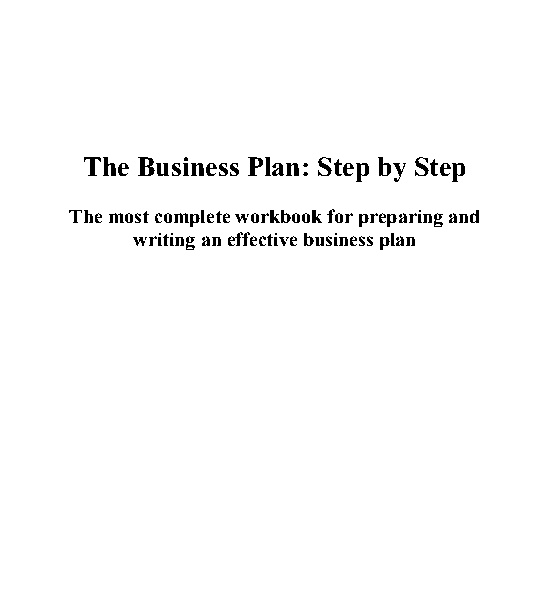 This is a partial preview of Business Plan Workbook (65-page Word document). Full document is 65 pages. 