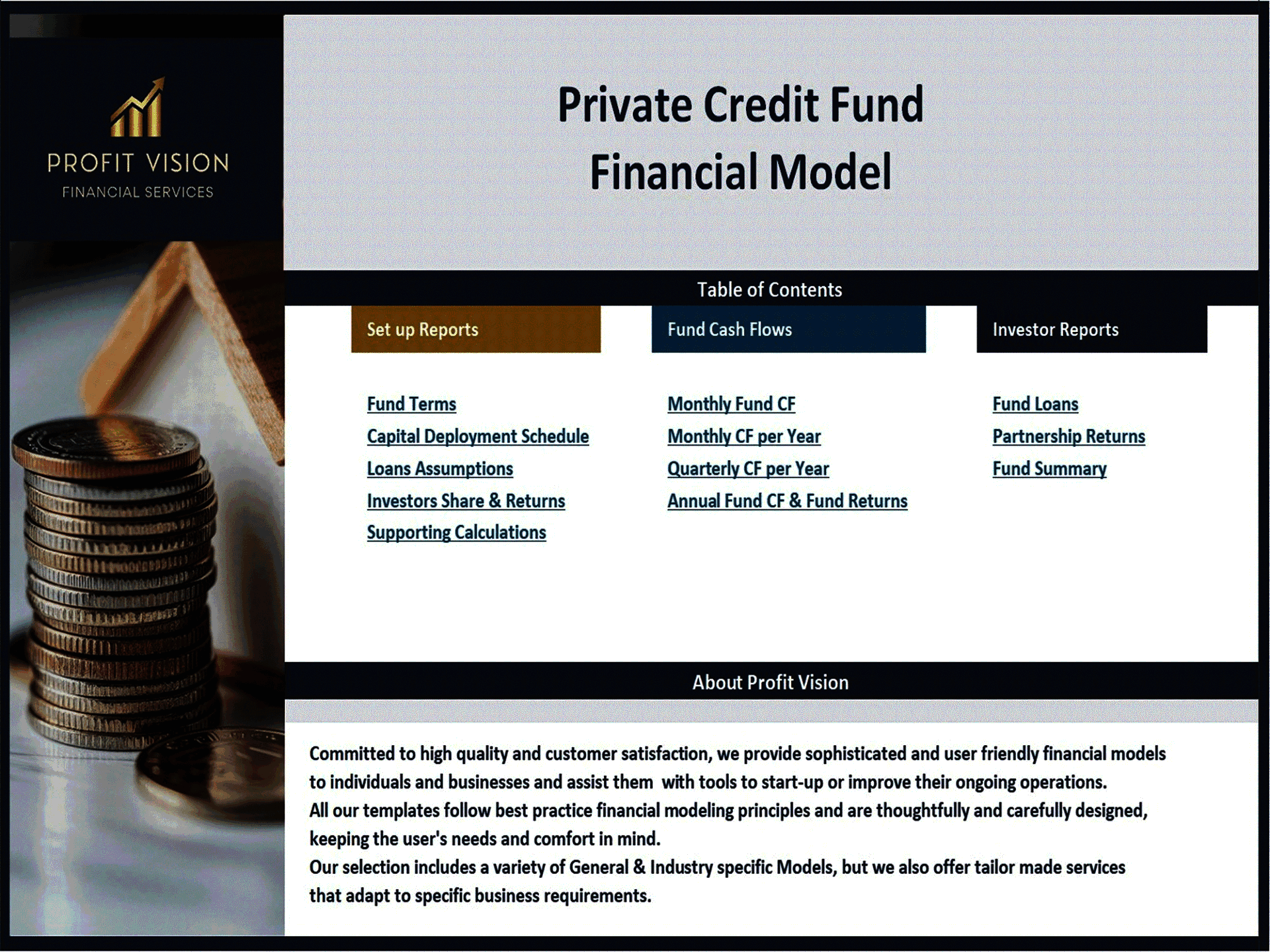 Private Credit Fund - 10 Year Financial Model (Excel template (XLSX)) Preview Image