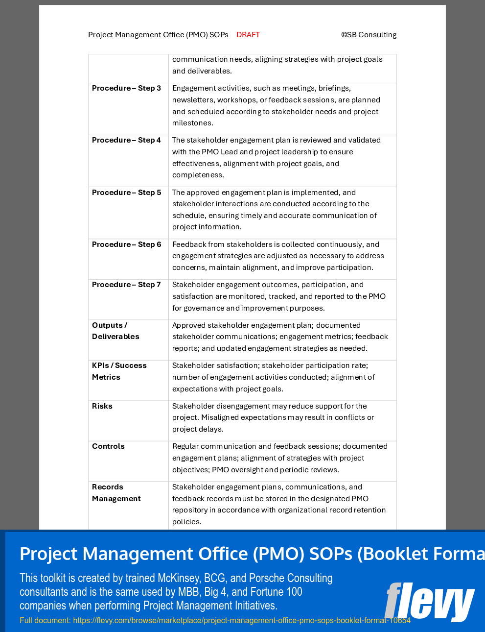 Project Management Office (PMO) SOPs (Booklet Format) (42-page Word document) Preview Image