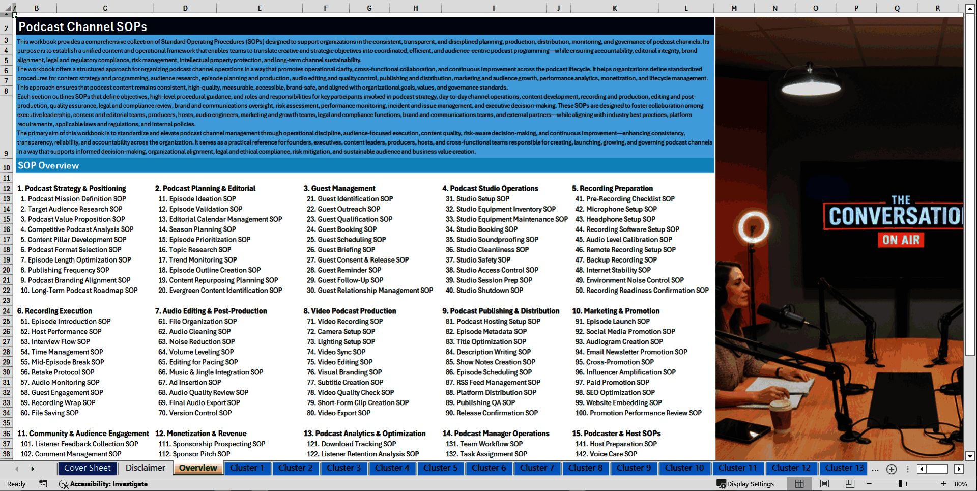 100+ Podcast Channel SOPs (Excel template (XLSX)) Preview Image