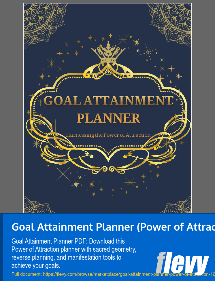 Goal Attainment Planner (Power of Attraction) (140-page PDF document) Preview Image