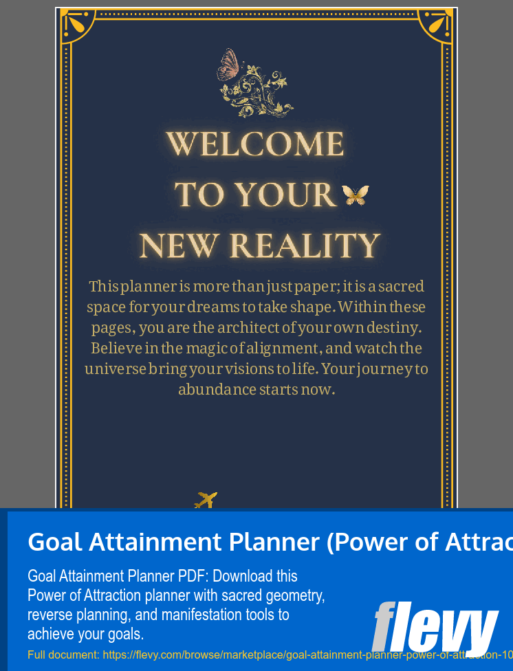 Goal Attainment Planner (Power of Attraction) (140-page PDF document) Preview Image