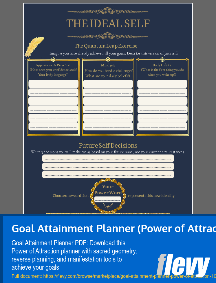 Goal Attainment Planner (Power of Attraction) (140-page PDF document) Preview Image