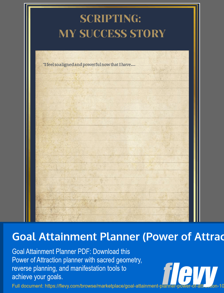 Goal Attainment Planner (Power of Attraction) (140-page PDF document) Preview Image