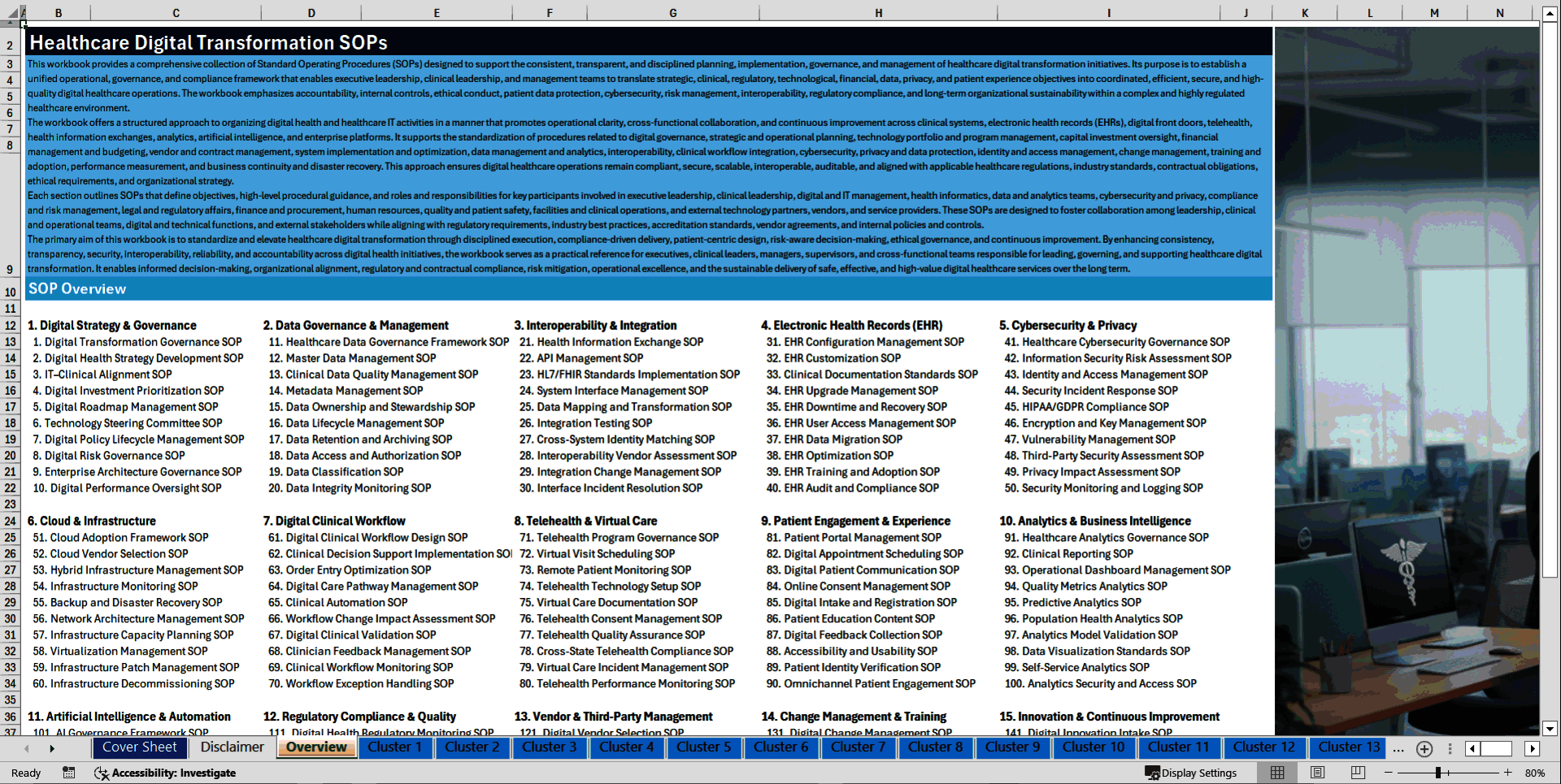 100+ Healthcare Digital Transformation SOPs (Excel template (XLSX)) Preview Image