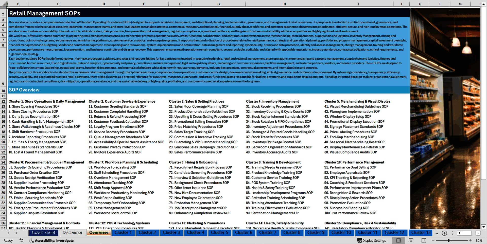 100+ Retail Management SOPs (Excel template (XLSX)) Preview Image