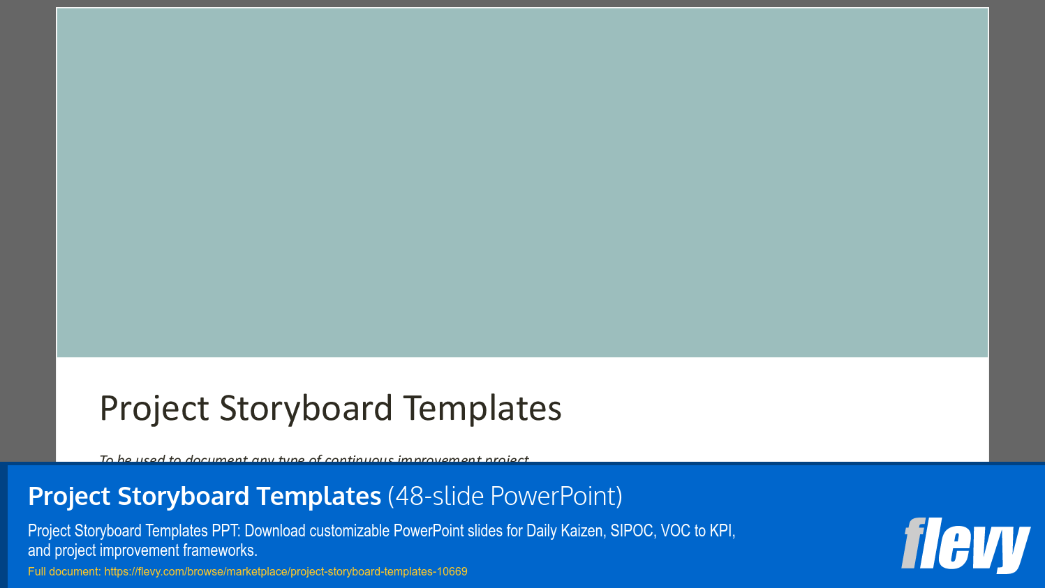 Project Storyboard Templates (48-slide PPT PowerPoint presentation slide deck (PPTX)) Preview Image