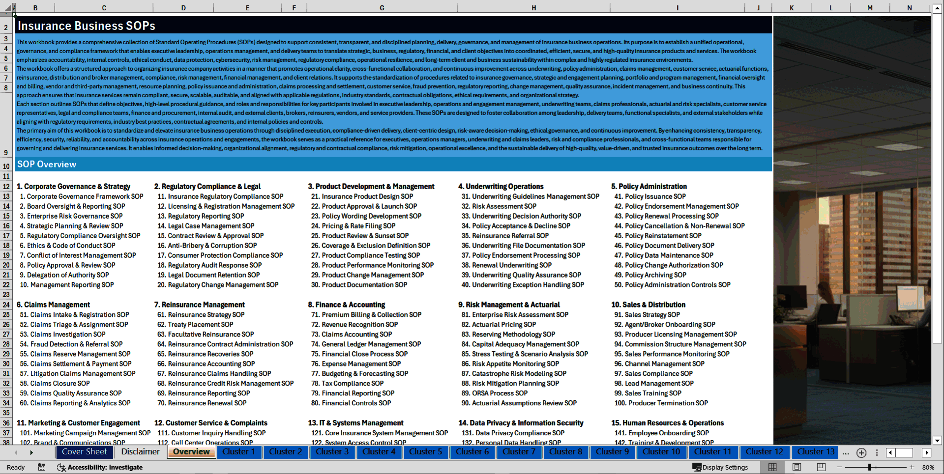 100+ Insurance Business SOPs (Excel template (XLSX)) Preview Image
