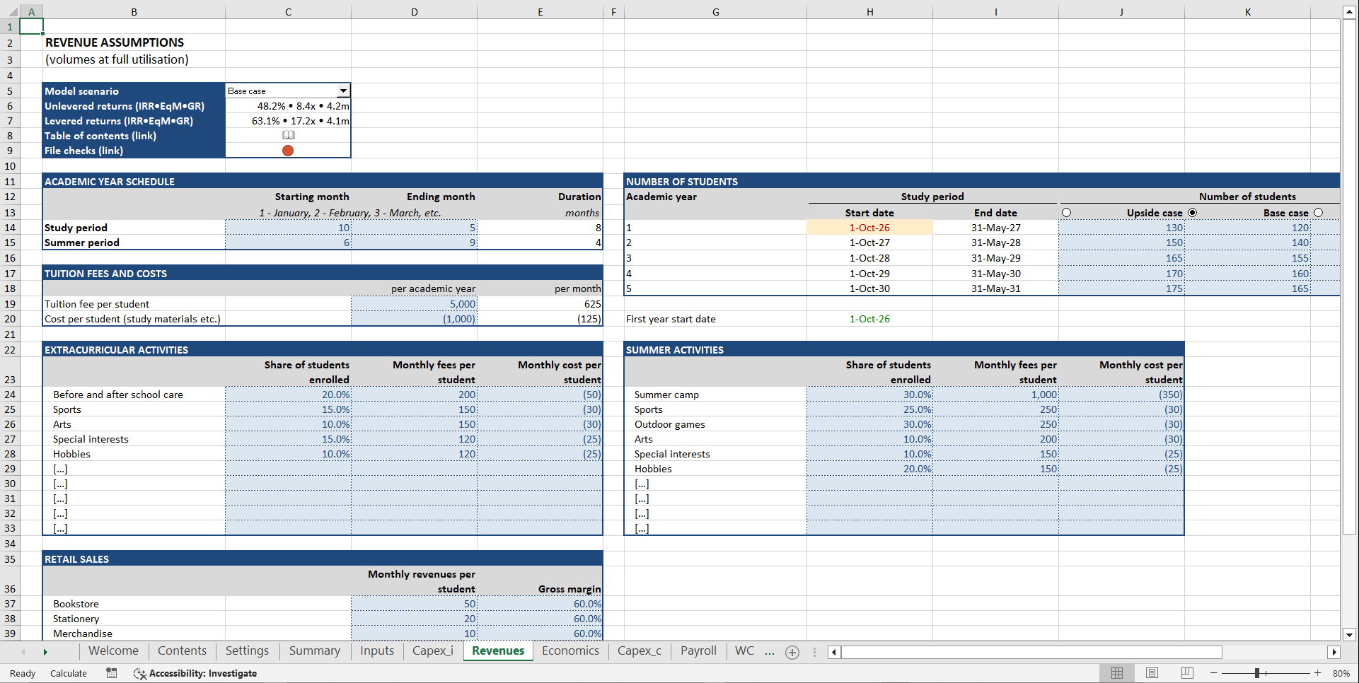 Private School Financial Model (Excel template (XLSX)) Preview Image