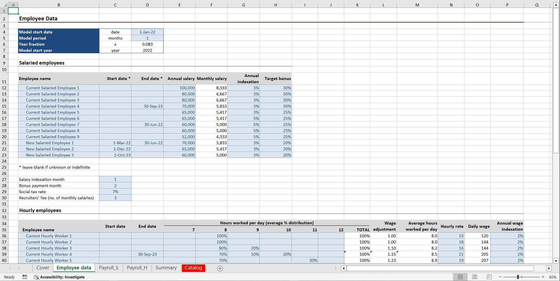 Payroll Budget (Excel template (XLSX)) Preview Image