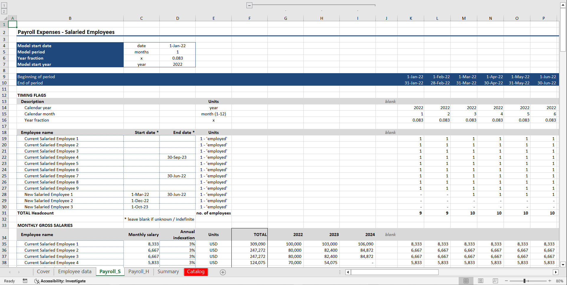 Payroll Budget (Excel template (XLSX)) Preview Image