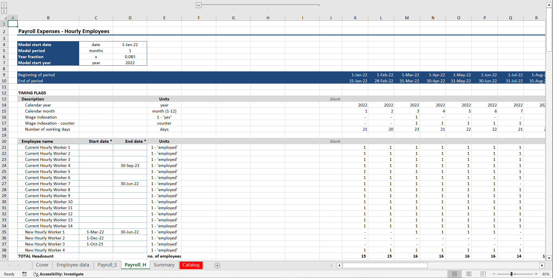 Payroll Budget (Excel template (XLSX)) Preview Image