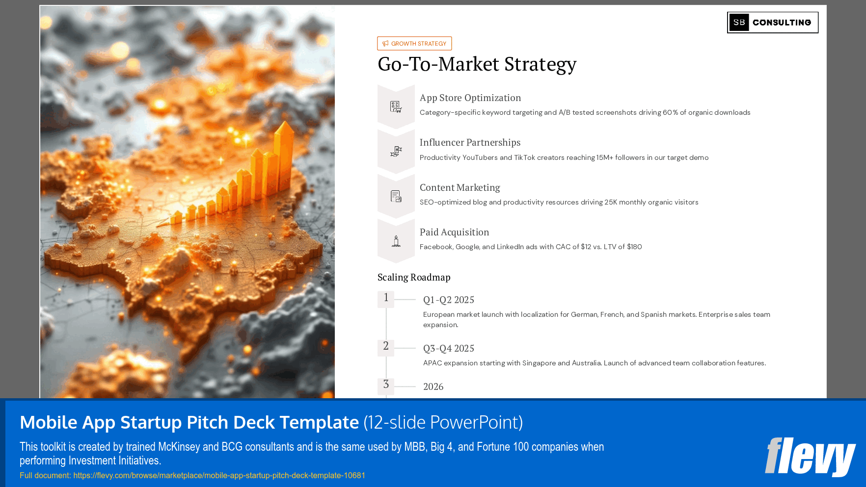 Mobile App Startup Pitch Deck Template (12-slide PPT PowerPoint presentation slide deck (PPTX)) Preview Image