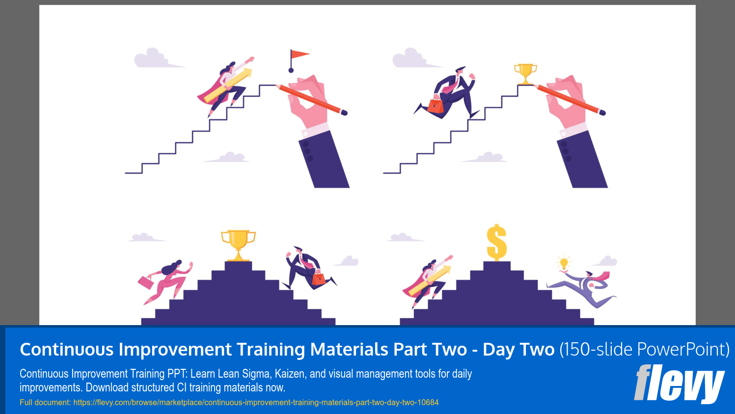Continuous Improvement Training Materials Part Two - Day Two (150-slide PPT PowerPoint presentation slide deck (PPTX)) Preview Image