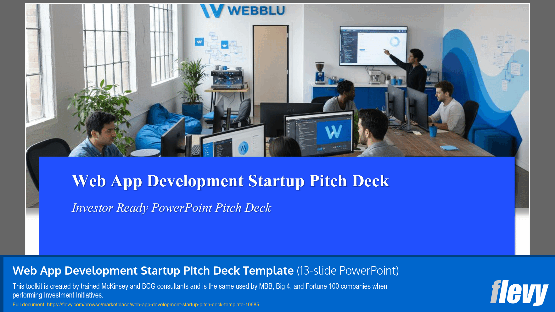 Web App Development Startup Pitch Deck Template (13-slide PPT PowerPoint presentation slide deck (PPTX)) Preview Image