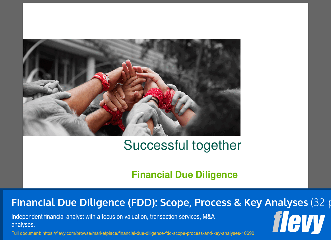 Financial Due Diligence (FDD): Scope, Process & Key Analyses (32-page PDF document) Preview Image