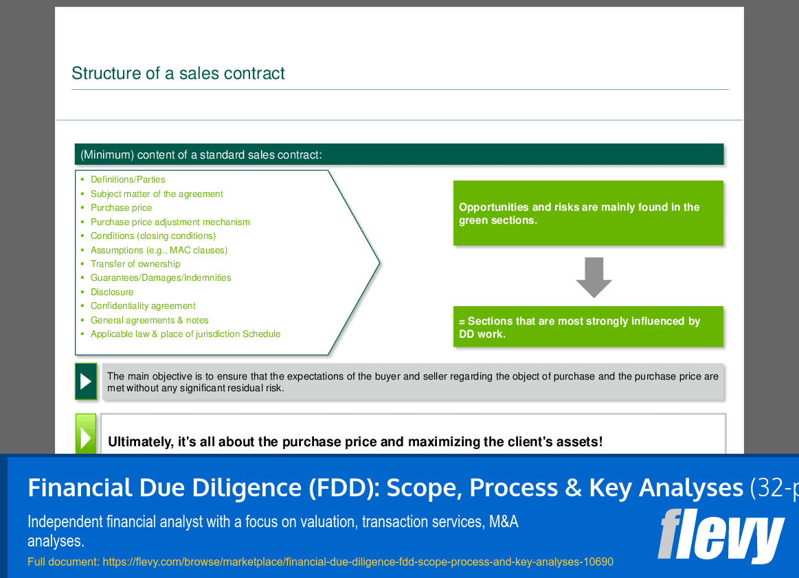 Financial Due Diligence (FDD): Scope, Process & Key Analyses (32-page PDF document) Preview Image