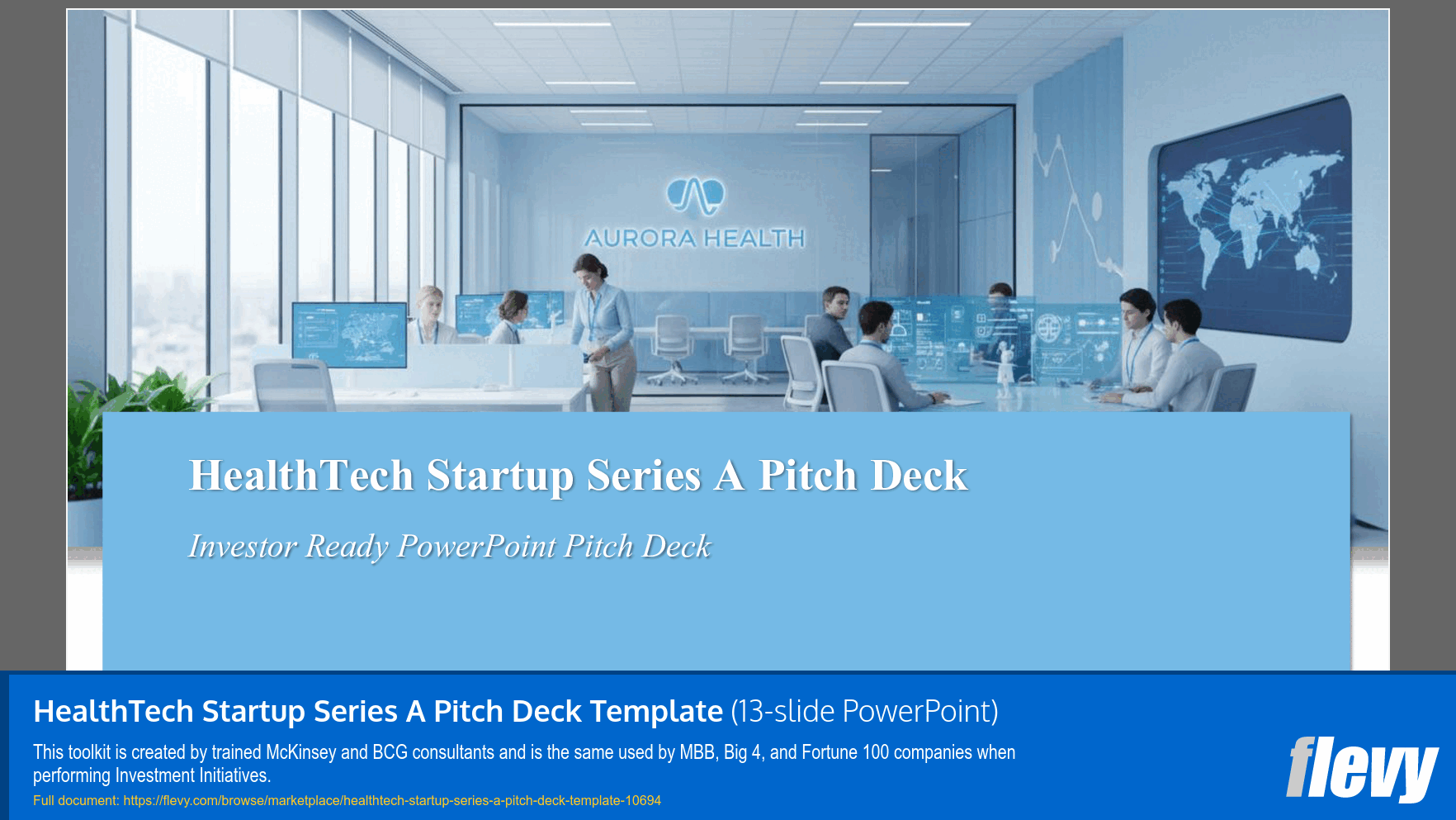 HealthTech Startup Series A Pitch Deck Template (13-slide PPT PowerPoint presentation slide deck (PPTX)) Preview Image