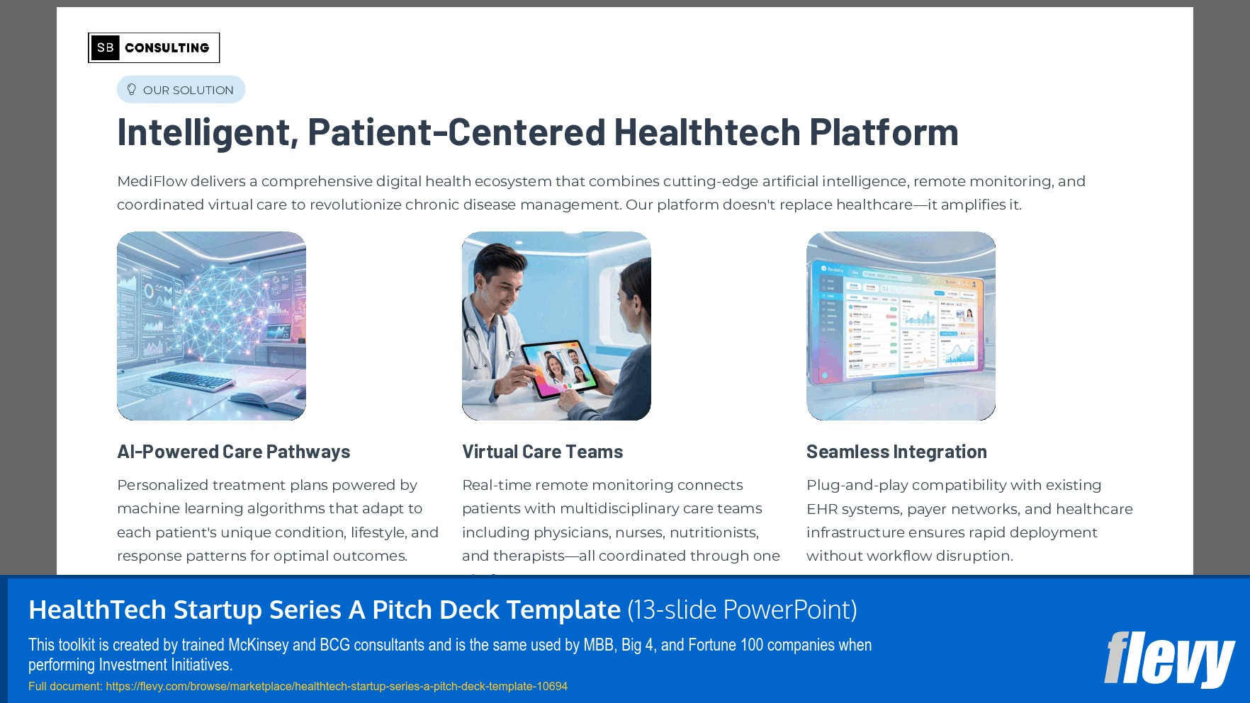 HealthTech Startup Series A Pitch Deck Template (13-slide PPT PowerPoint presentation slide deck (PPTX)) Preview Image