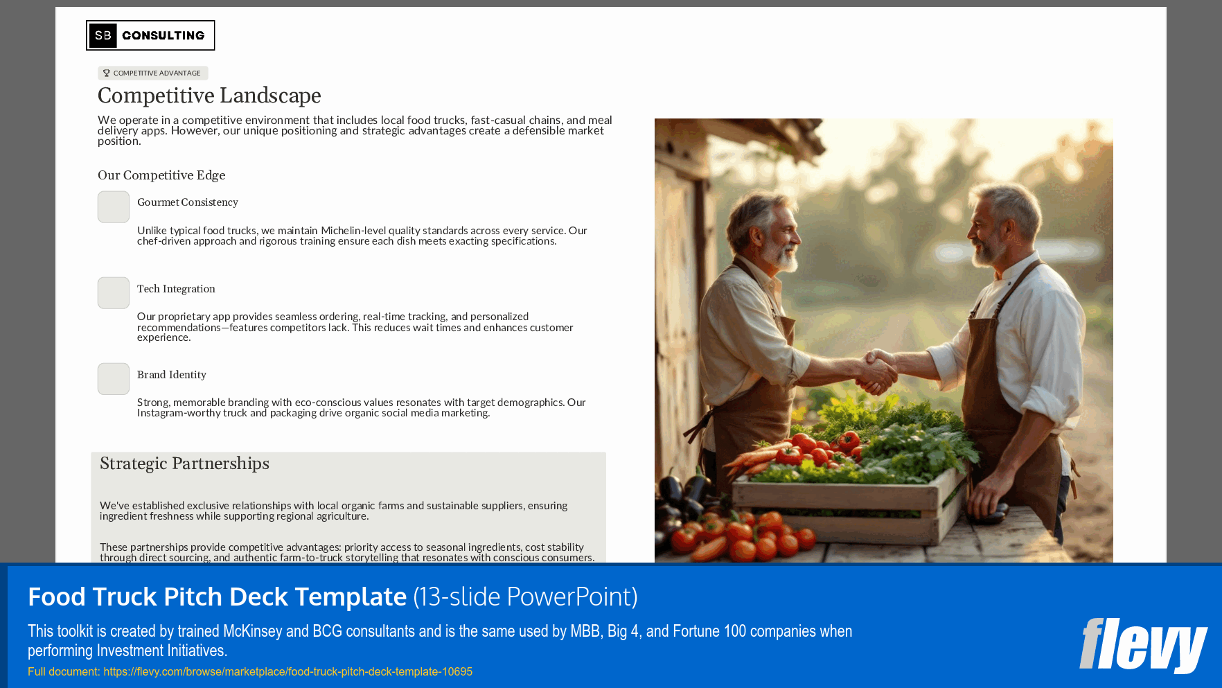 Food Truck Pitch Deck Template (13-slide PPT PowerPoint presentation slide deck (PPTX)) Preview Image