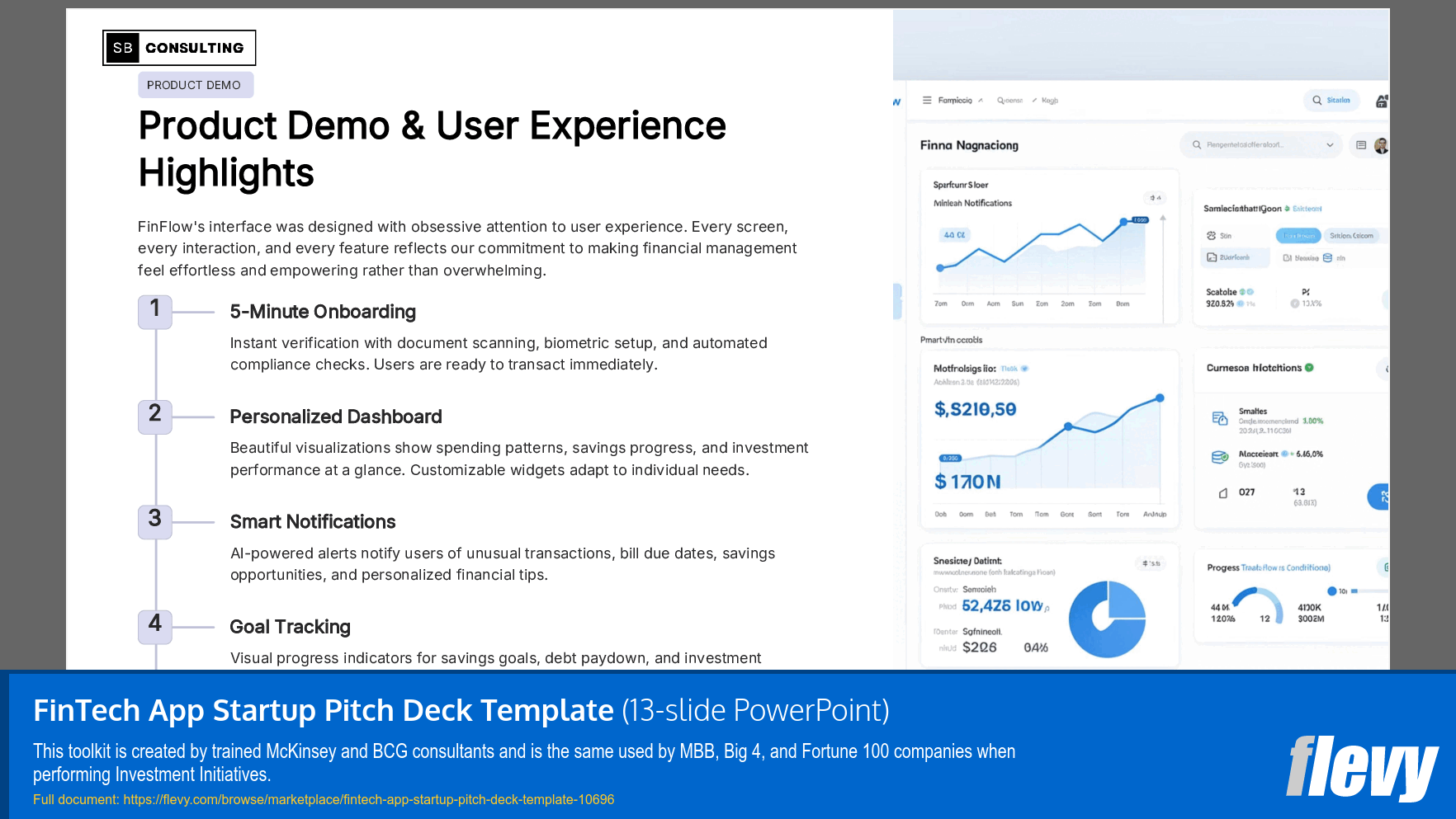FinTech App Startup Pitch Deck Template (13-slide PPT PowerPoint presentation slide deck (PPTX)) Preview Image