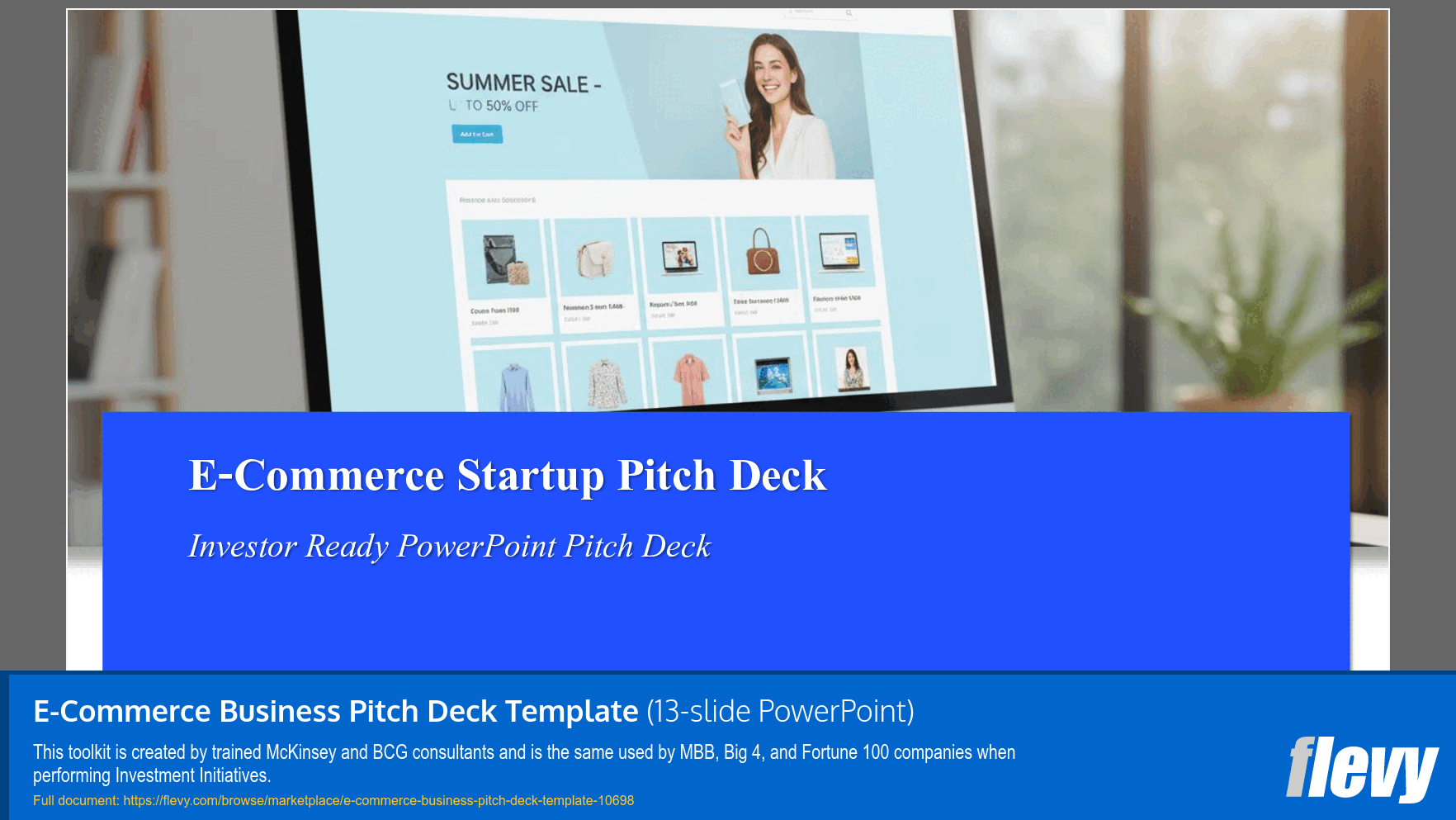 E-Commerce Business Pitch Deck Template (13-slide PPT PowerPoint presentation slide deck (PPTX)) Preview Image