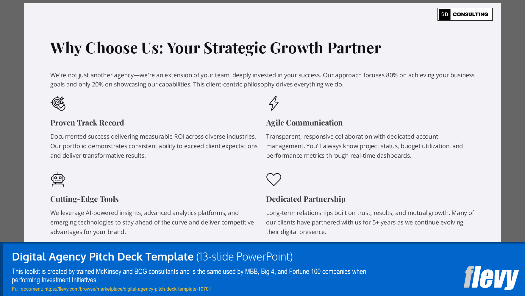 Digital Agency Pitch Deck Template (13-slide PPT PowerPoint presentation slide deck (PPTX)) Preview Image