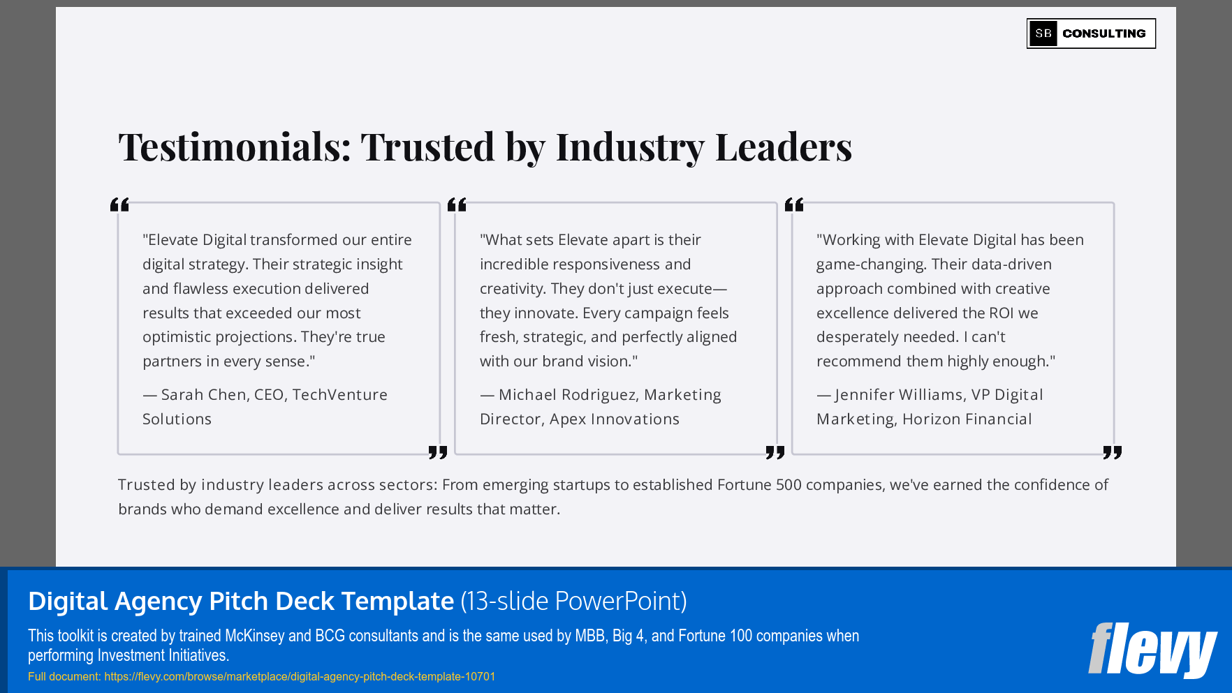 Digital Agency Pitch Deck Template (13-slide PPT PowerPoint presentation slide deck (PPTX)) Preview Image