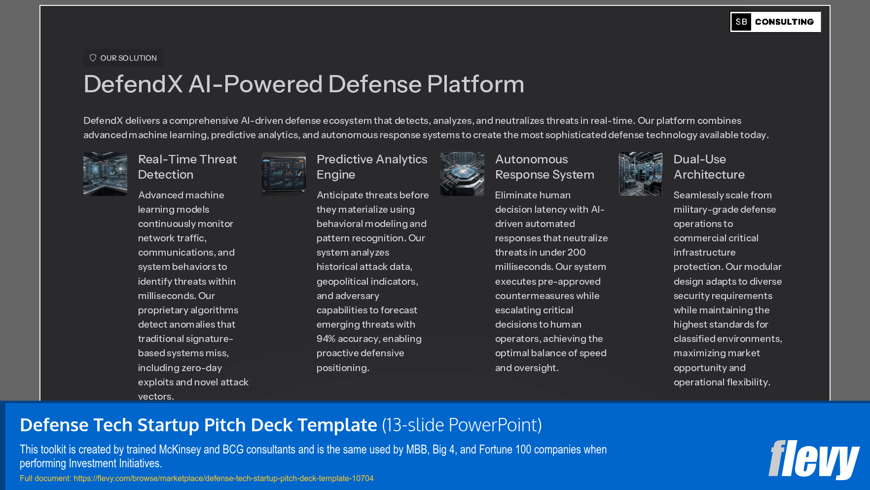 Defense Tech Startup Pitch Deck Template (13-slide PPT PowerPoint presentation slide deck (PPTX)) Preview Image
