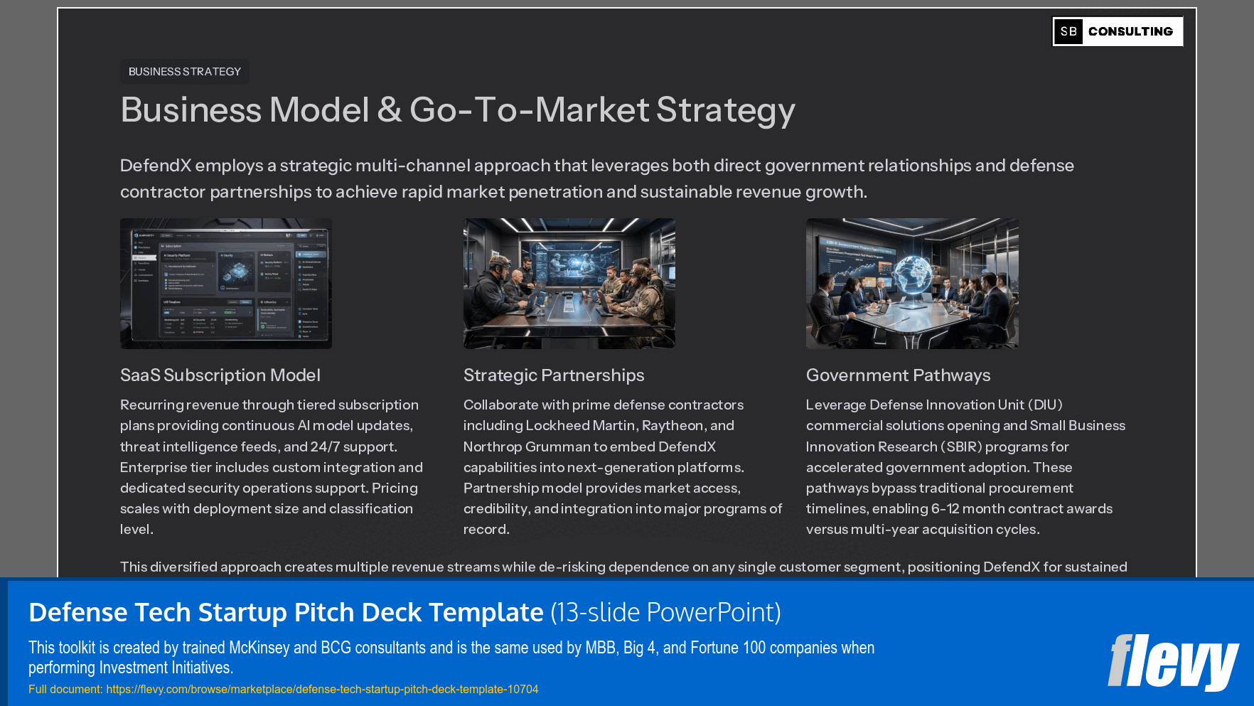 Defense Tech Startup Pitch Deck Template (13-slide PPT PowerPoint presentation slide deck (PPTX)) Preview Image