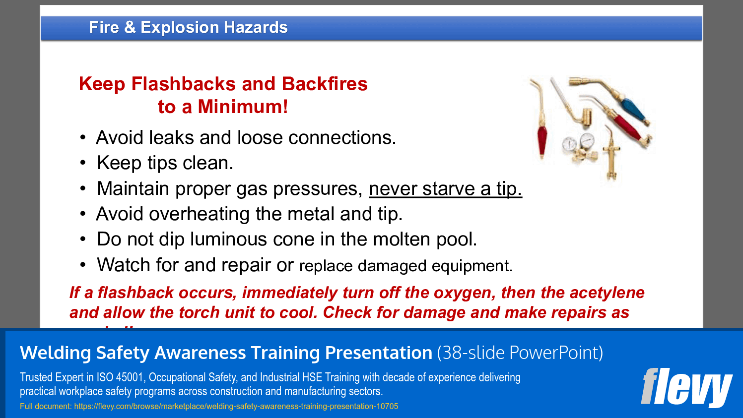 Welding Safety Awareness Training Presentation (38-slide PPT PowerPoint presentation slide deck (PPTX)) Preview Image