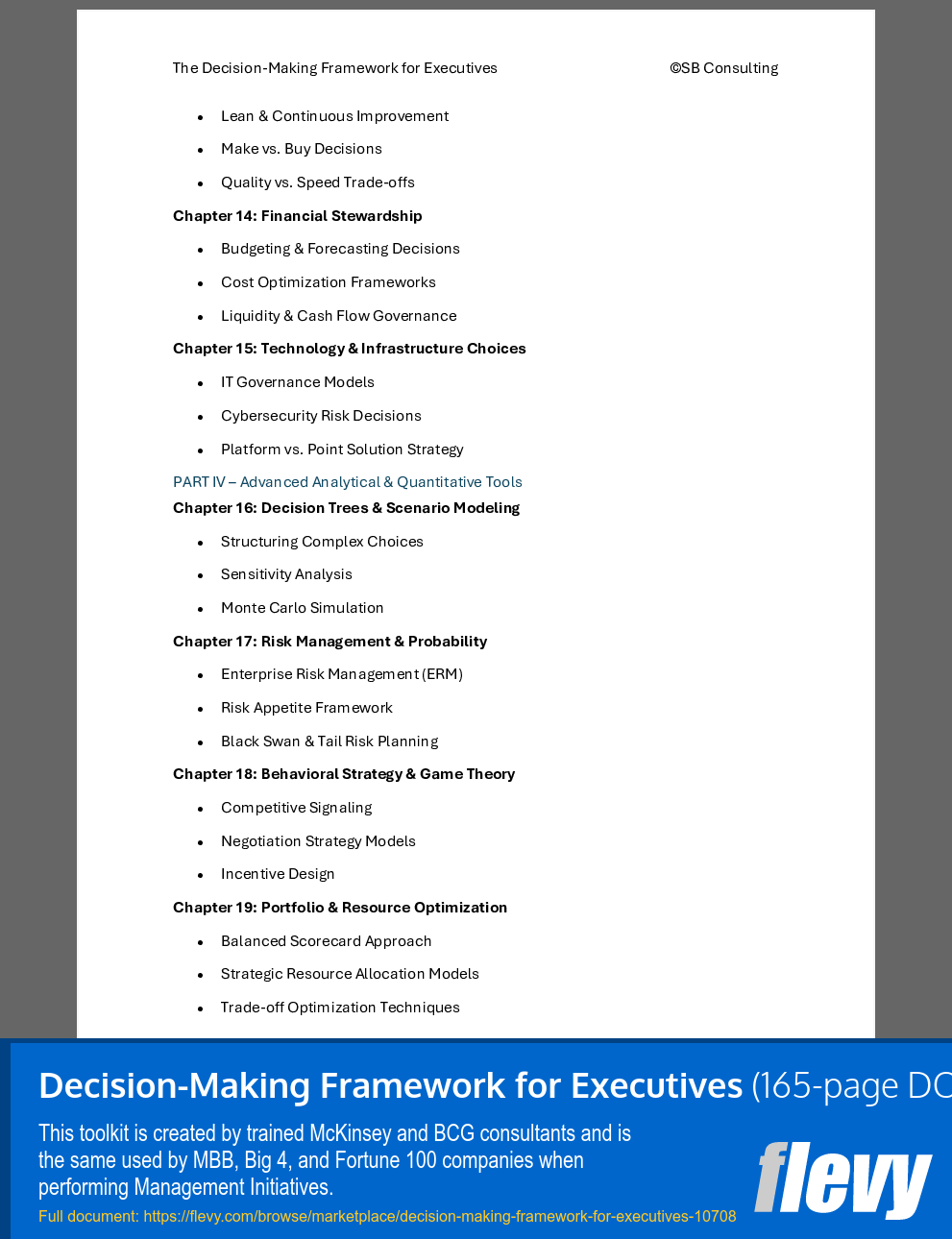 Decision-Making Framework for Executives (165-page Word document) Preview Image
