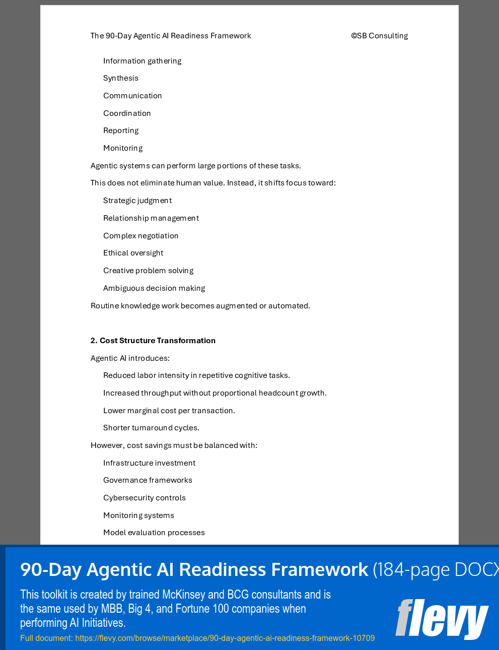 90-Day Agentic AI Readiness Framework (184-page Word document) Preview Image