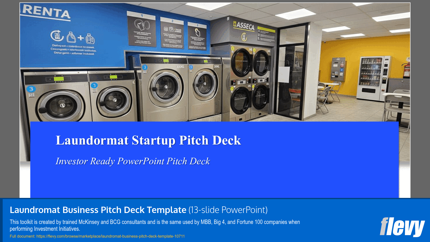 Laundromat Business Pitch Deck Template (13-slide PPT PowerPoint presentation slide deck (PPTX)) Preview Image