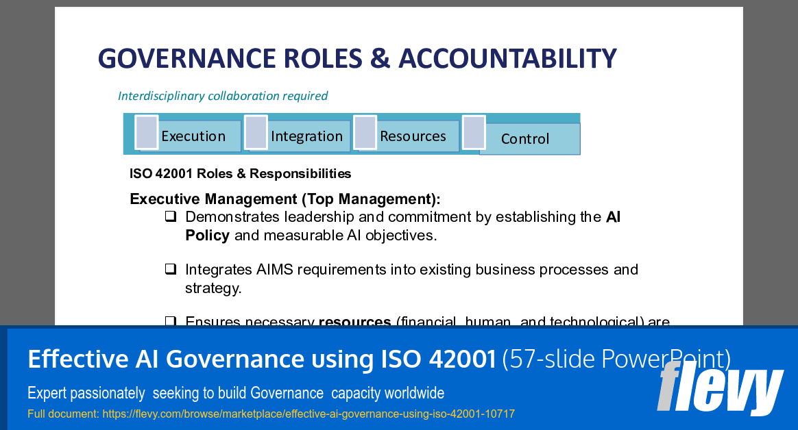 Effective AI Governance Using ISO 42001 (57-slide PPT PowerPoint presentation slide deck (PPTX)) Preview Image