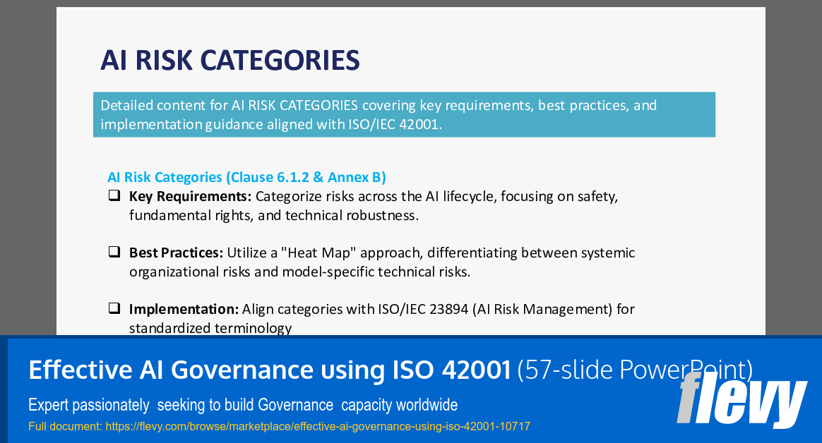 Effective AI Governance Using ISO 42001 (57-slide PPT PowerPoint presentation slide deck (PPTX)) Preview Image