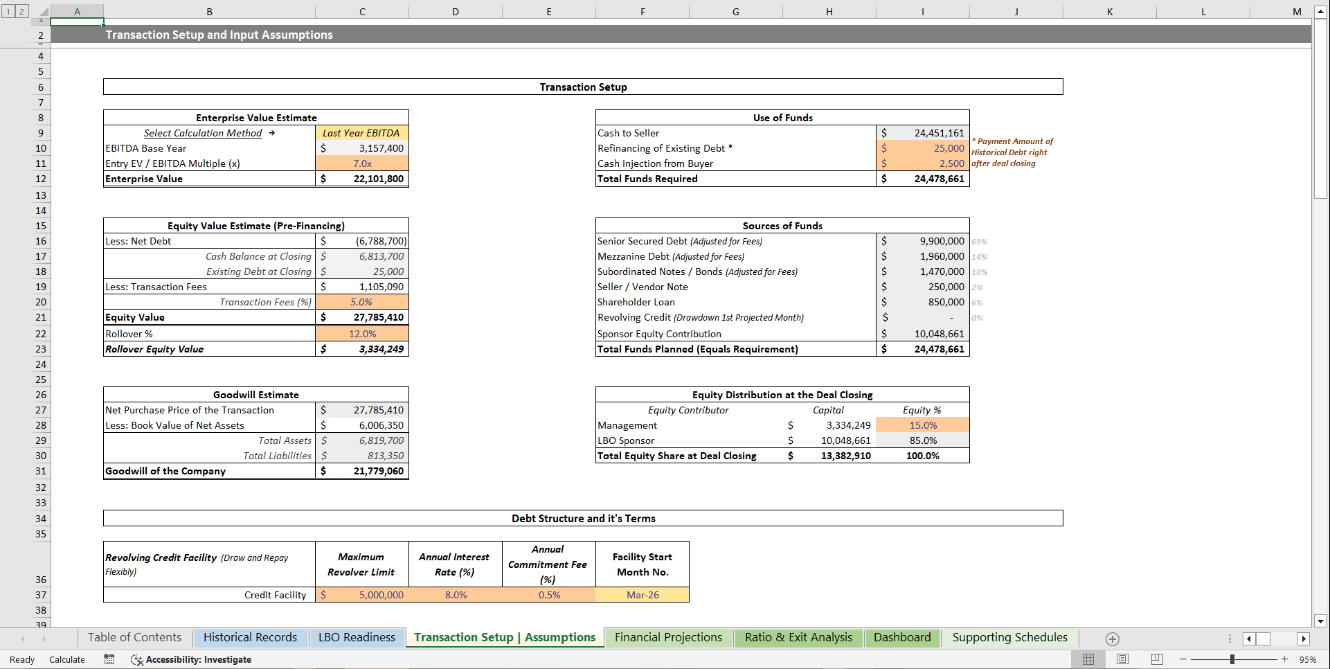 Advanced LBO Financial Model Template (Excel template (XLSX)) Preview Image