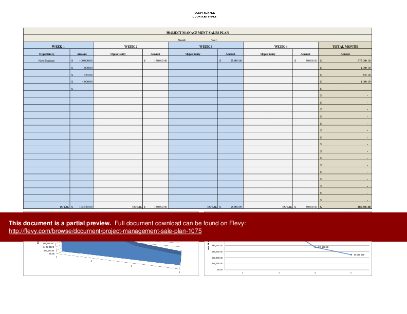 Project Management Sale Plan (Excel workbook (XLS)) Preview Image