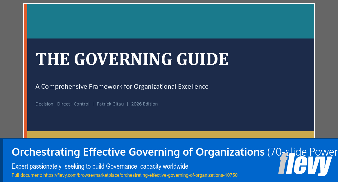 Orchestrating Effective Governing of Organizations (70-slide PPT PowerPoint presentation slide deck (PPTX)) Preview Image