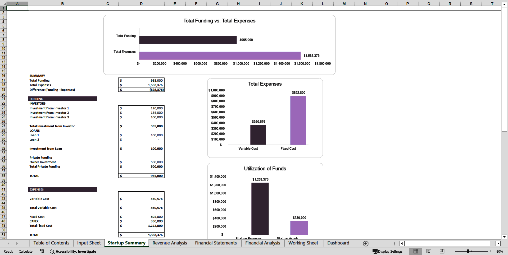 Salon Booth Financial Model Template (Excel template (XLSX)) Preview Image