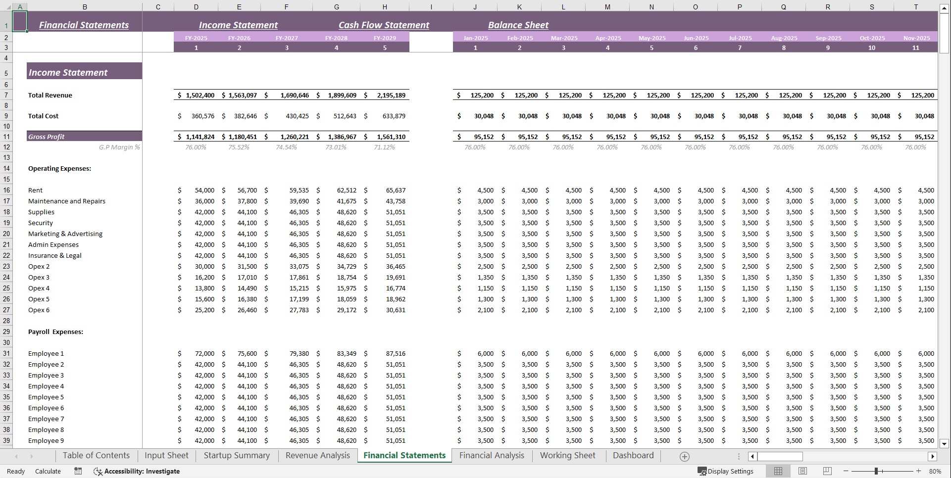 Salon Booth Financial Model Template (Excel template (XLSX)) Preview Image