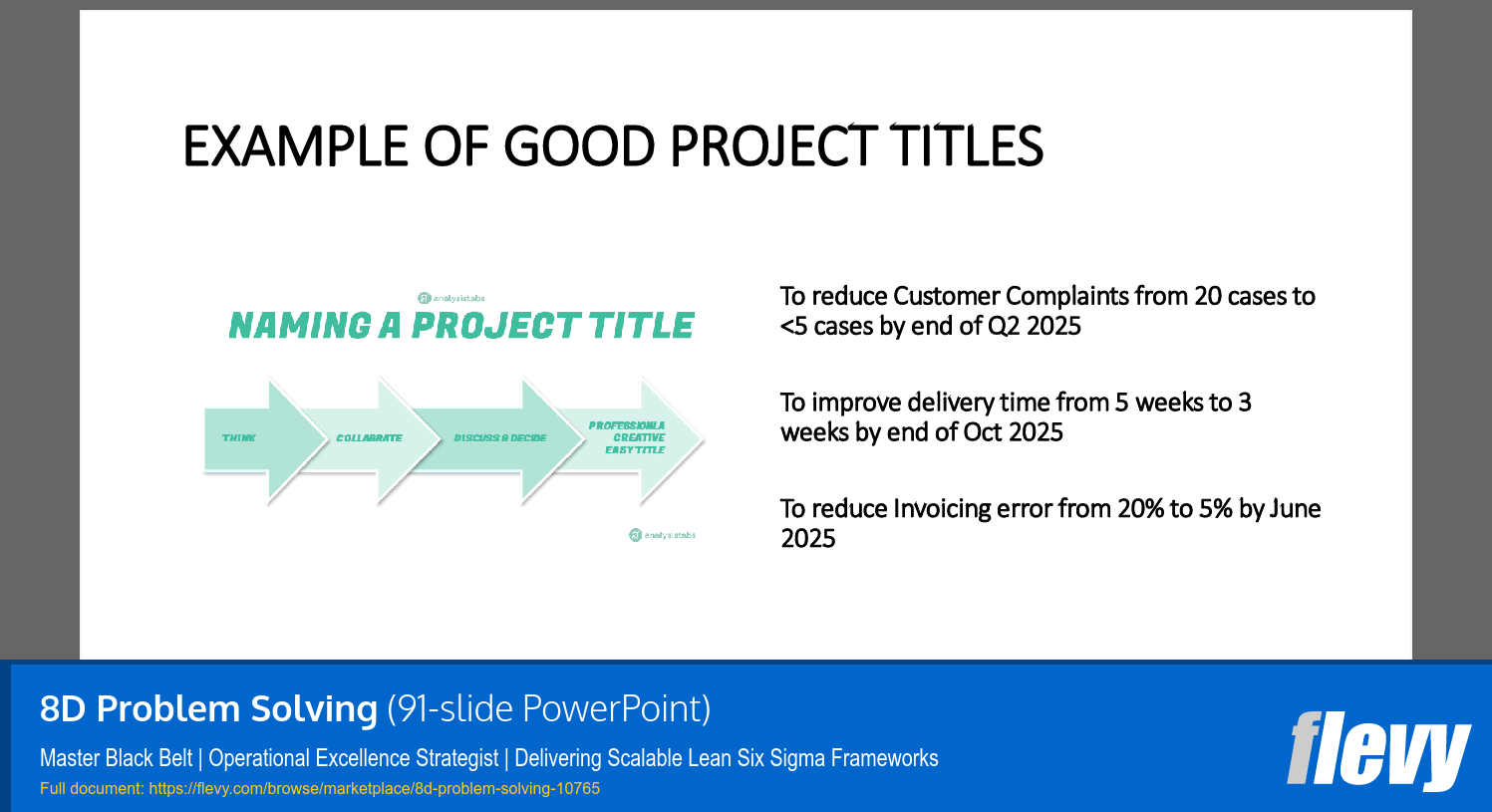 8D Problem Solving (91-slide PPT PowerPoint presentation slide deck (PPTX)) Preview Image