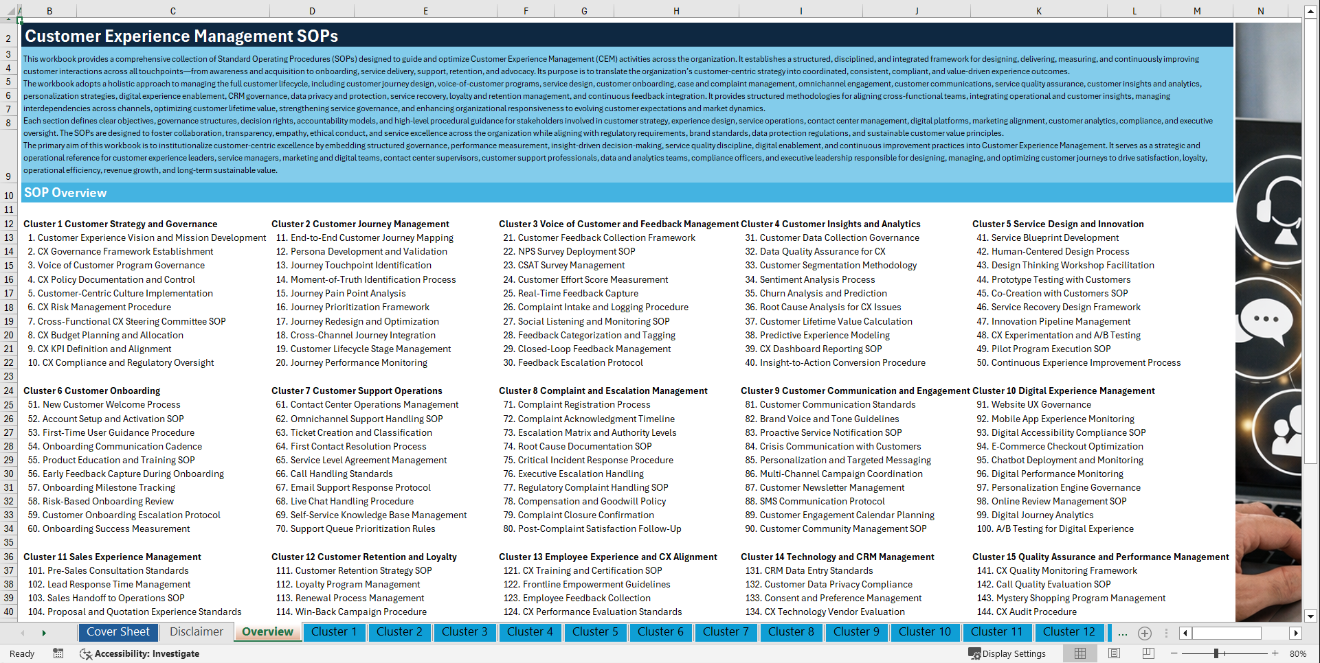 100+ Customer Experience Management SOPs (Excel template (XLSX)) Preview Image