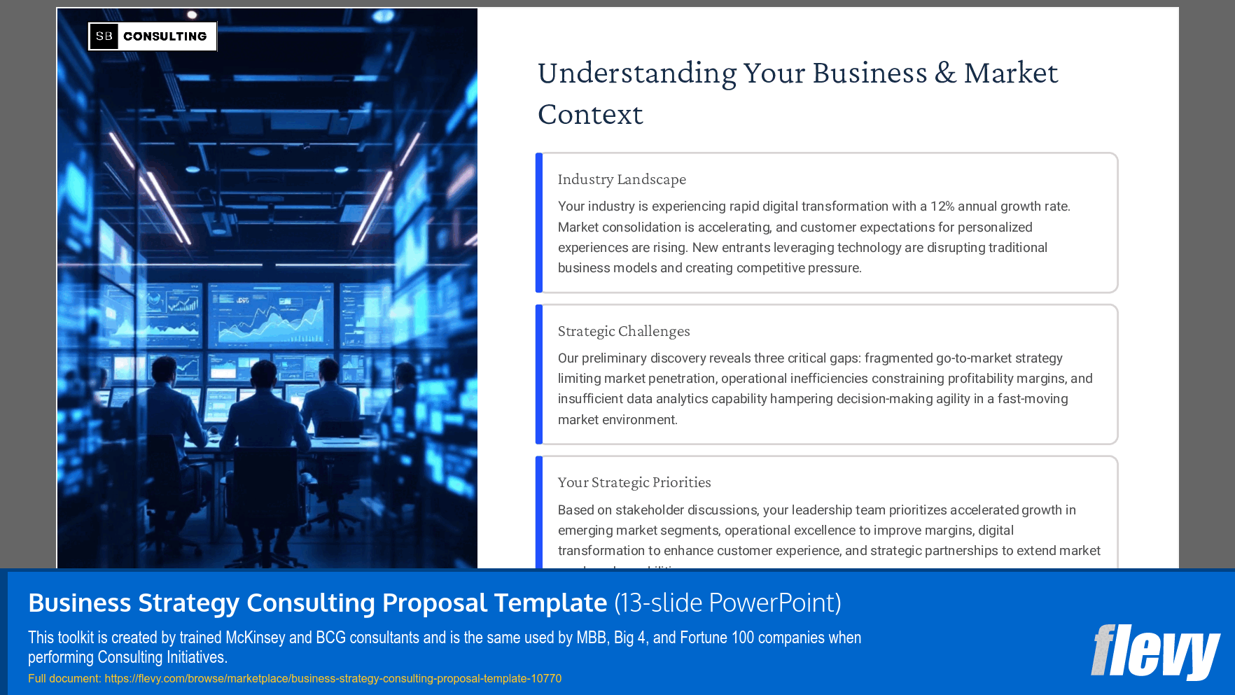 Business Strategy Consulting Proposal Template (13-slide PPT PowerPoint presentation slide deck (PPTX)) Preview Image