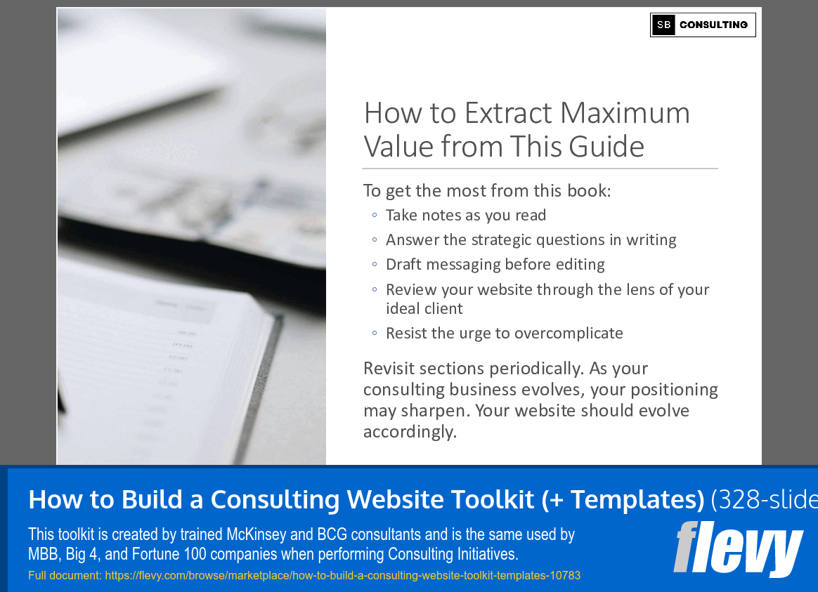 How to Build a Consulting Website Toolkit (+ Templates) (328-slide PPT PowerPoint presentation slide deck (PPTX)) Preview Image
